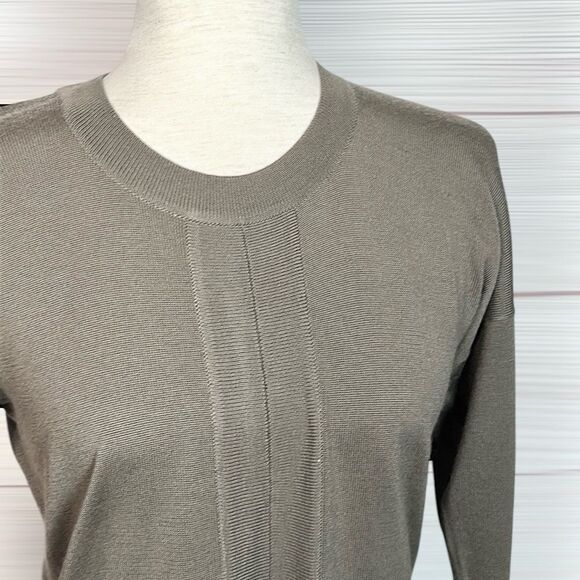 SHIRIN Scotland Cashmere Silk Tunic Long Sweater Gray Lightweight Split Front S - Picture 3 of 12